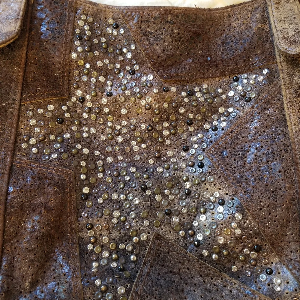 Frye Deborah Studded Star Distressed Handbag - Picture 10 of 16
